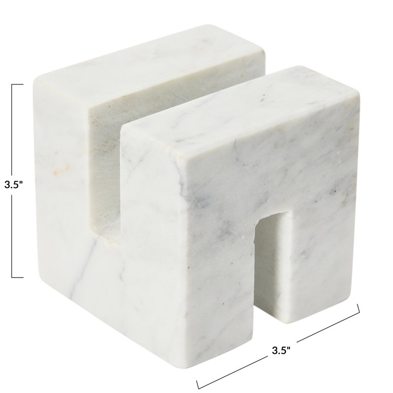 Contemporary Marble Cookbook Stand, White