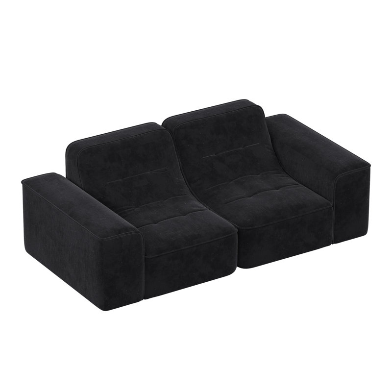 Canapé modulaire à assise profonde en chenille de 83,6 po