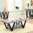 Modern Rectangular Table In Antique Grey And Black Style Console With Functional Storage