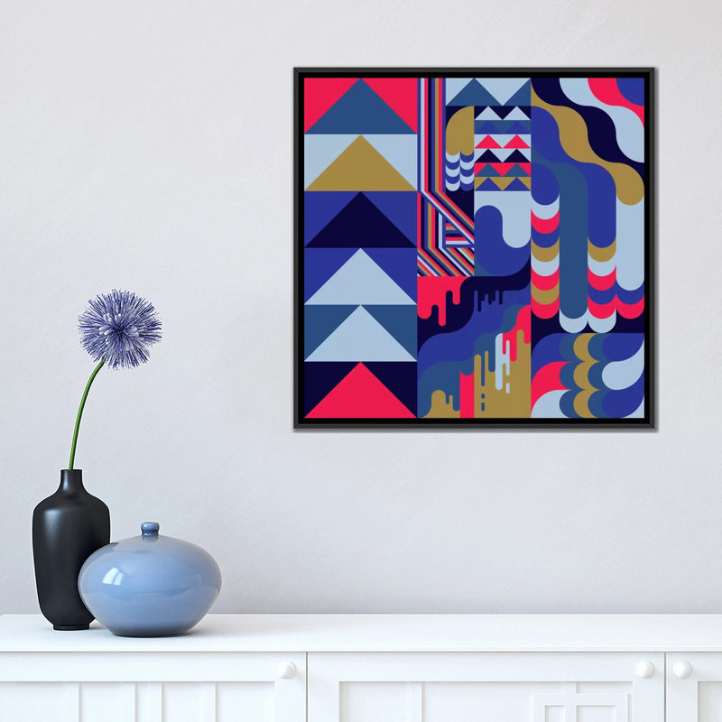 « lave », impression sur toile, H 18 po x l 18 po x P 1,5 po, Toile avec cadre noir, Pas de tapis