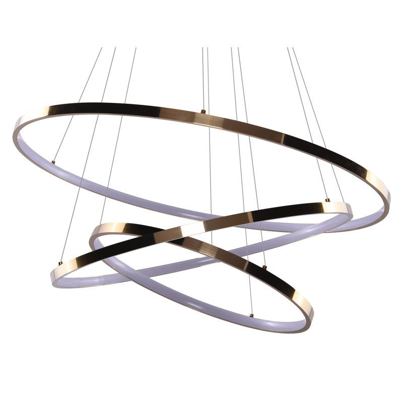 3 - Light LED Cluster Pendant, Gold