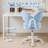 Girls Fluffy Butterfly Desk Chair - Comfy Adjustable Height Swivel Kids Desk Chair Kids Office Roller Chair Girls Vanity Chair for Reading & Vanity,Blue-1722363603