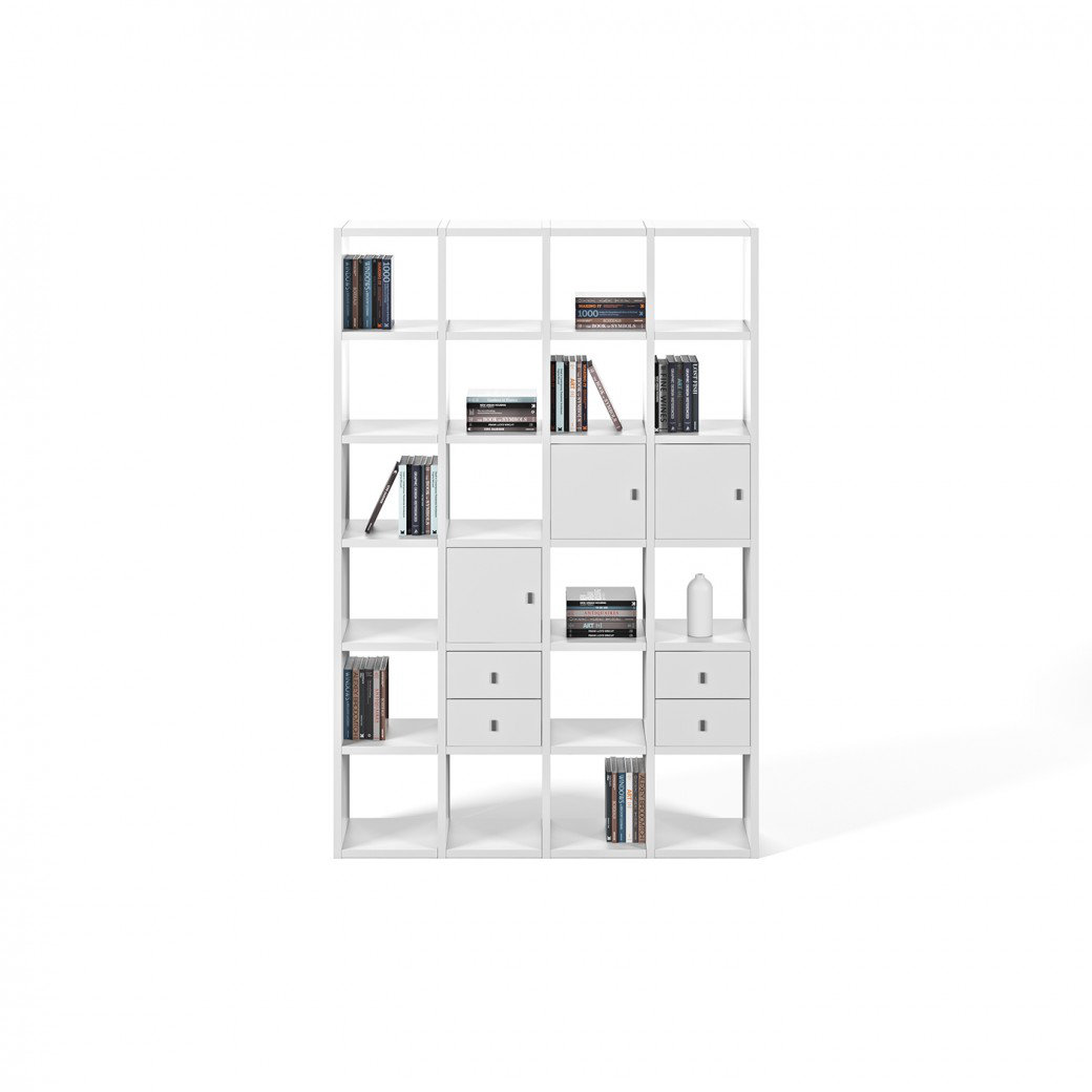 Araeya Wide Bookcase, Pure White