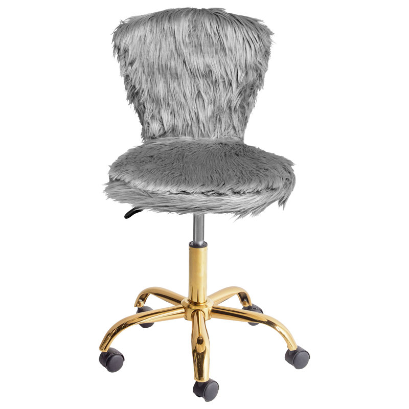 Fairmont Park Faux Fur Side Chair, Grey
