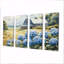 Champ d'hortensias dans la cour de ferme - Art mural hortensia - Art mural traditionnel sur toile-113603212-113603213