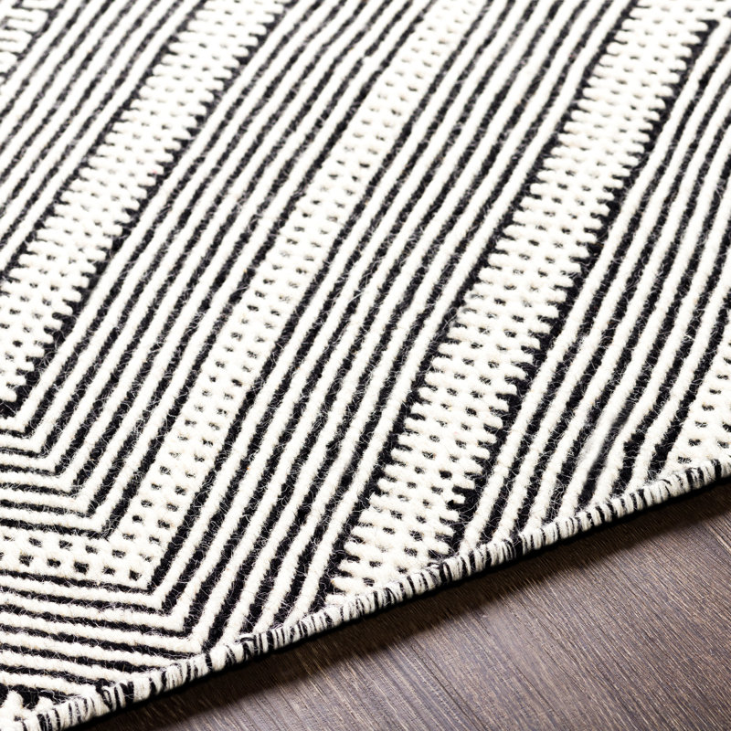 Acsa Wool Geometric Indoor Rug, Rectangle 2' x 3'