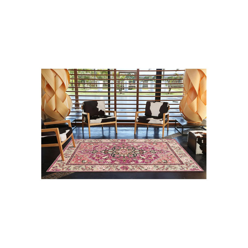 Tapis tissé à motif géométrique lavable traditionnel rouge, Tapis de couloir 3 pi 3 po x 9 pi 10 po