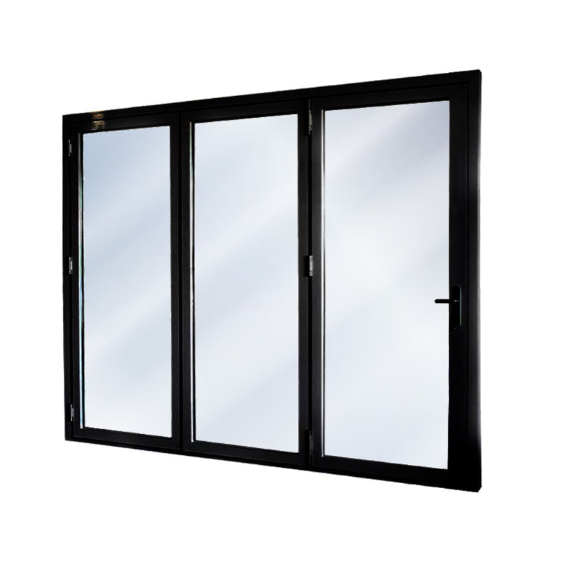 Portes de patio pliantes en aluminium, S'ouvre à gauche vers l'extérieur, Blanc, H 84 po x l 120 po x P 3 po
