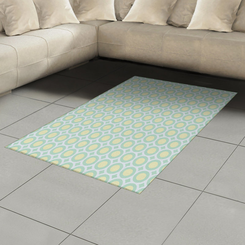 Tapis décoratif à longues fibres en polyester Aqua, Rectangle— 4 pi x 5 pi 8 po