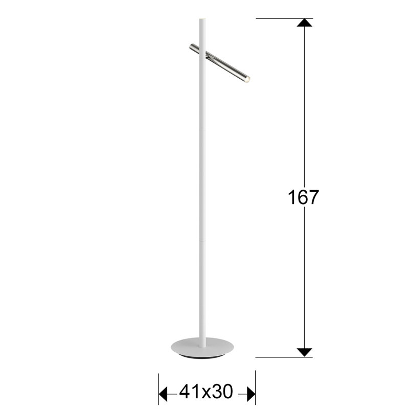 Kuhlmann 167cm LED Novelty Floor Lamp, Chrome
