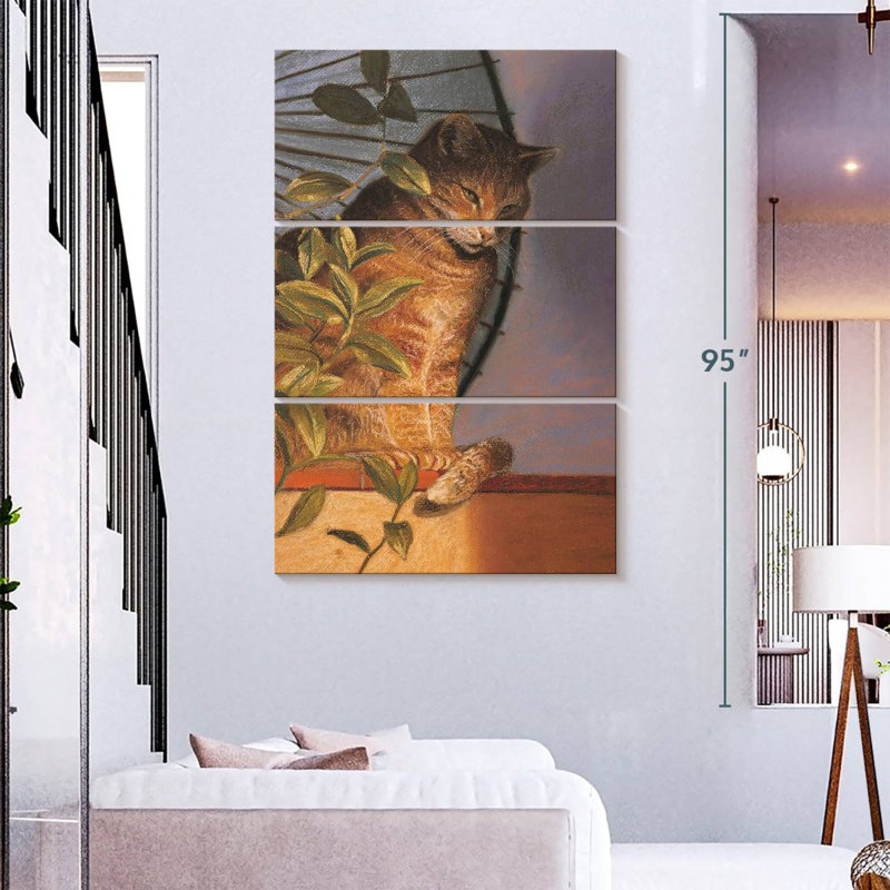 Brampt Cat Contemplation, 74" H x 48" W