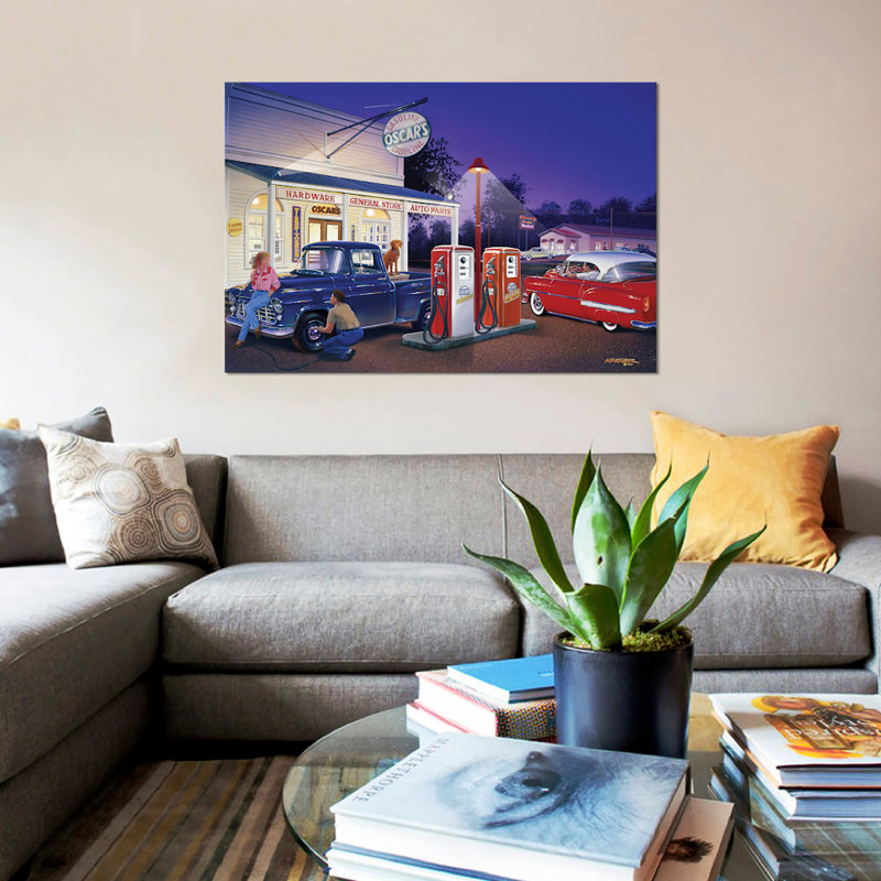 «Oscar's General Store», affiche vintage sur toile, H 26 po x l 40 po x P 1,5 po, Toile tendue
