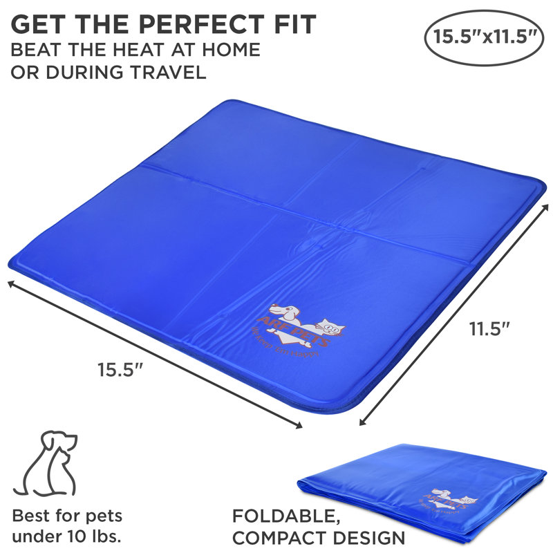 Blue Gel-Based Self-Cooling Pet Mat for Small Dogs