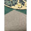 Tapis bleu sarcelle / crème / bleu en laine crocheté à la main Padula