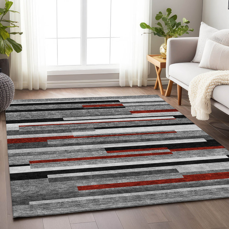 Premium Machine Washable Prisco Gray Rug