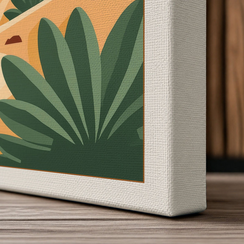 Desert at Noon Southwestern - Wrapped Canvas, 18x12 - 45.7 x 30.5 cm, Cream Border