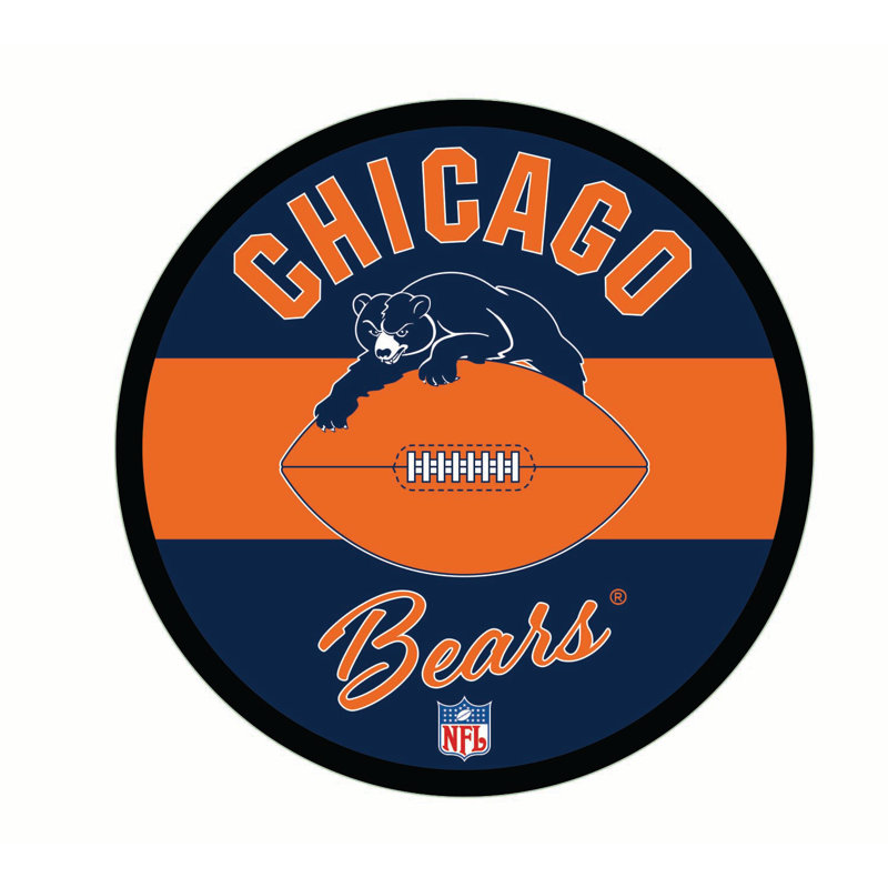 NFL Vintage LED 23" Round Lighted Wall Sign, NFL Chicago Bears