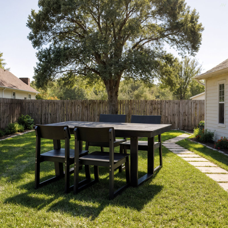 Weather-resistant Hdpe Modern Dining Set For Backyard Elegance
