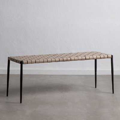 Bensonhurst Faux Leather Weave Bench
