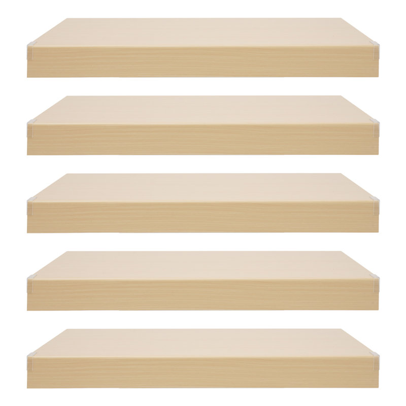 5 pièces de support mural en mousse PVC pour étagères de cuisine pour salle de bain, Bois clair