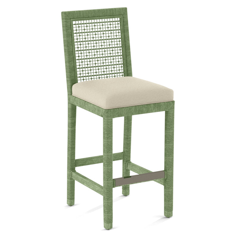 Pine Isle Bar Stool, Marquis Taupe Velvet; 0913-73, Celery
