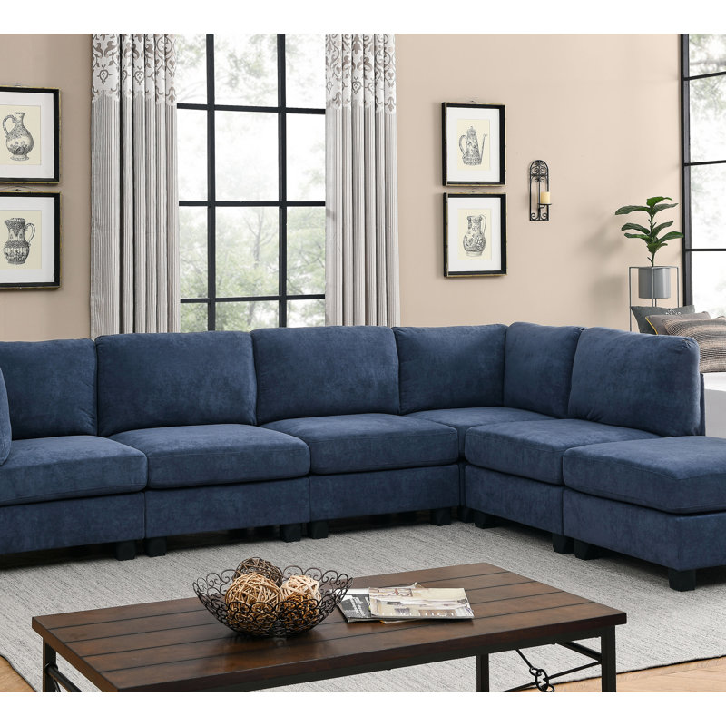 Polyester Modular Sectional Sofa With Tool-Free Assembly