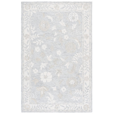 Metro 202 Hand Tufted 50% Wool; 30% Pet; 20% Cotton Floral Rug