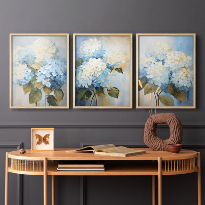 Étude florale, série XXVI, ensemble de 3 estampes numériques, prêt à accrocher