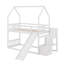 Lit superposé avec glissière convertible House, escalier de rangement pouvant être placé à gauche ou à droite-249447754