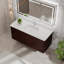 Meuble-lavabo mural simple 48 po avec comptoir en acrylique intégré, armoire en chêne massif rosé, tiroirs à fermeture en douceur, finition noire, chêne ou noyer-1093666329