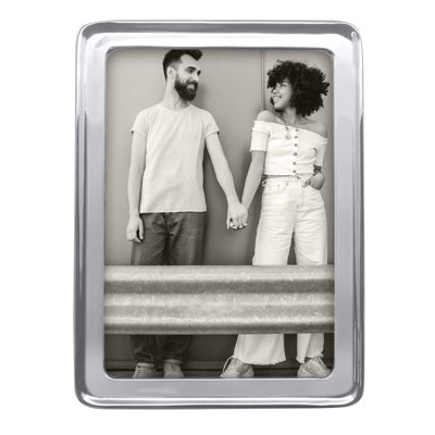 Silver Metal Beveled Picture Frame