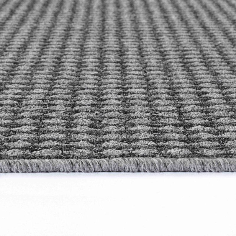 Ridhaan Non-Slip Striped Doormat, Grey, Rectangle 57W x 120L cm