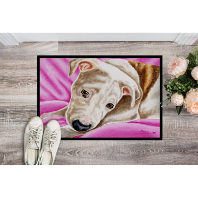 Paillasson d’extérieur antidérapant Wausa Dream girl pit bull