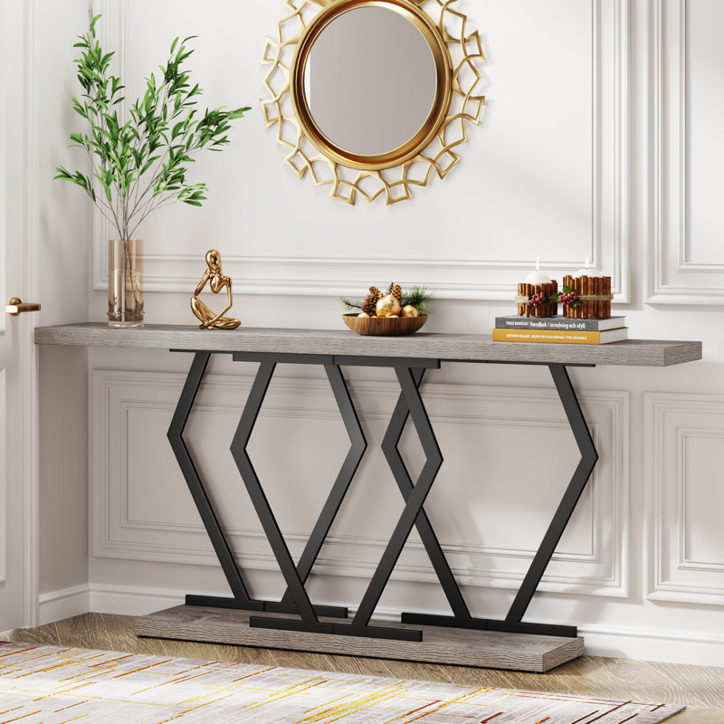 Console 70,9 po, Gris / noir