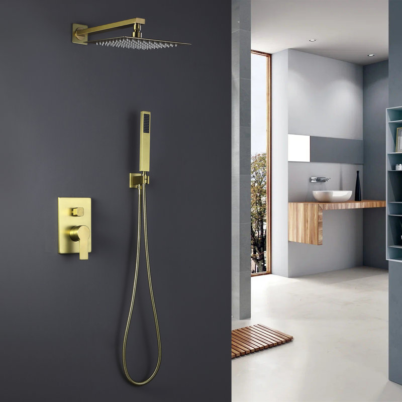 Système de douche complet à pression équilibrée, Or