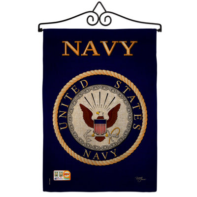 En toile jute bleu marine 2 côtés 19 po x l 13 po en toile jute drapeau de jardin