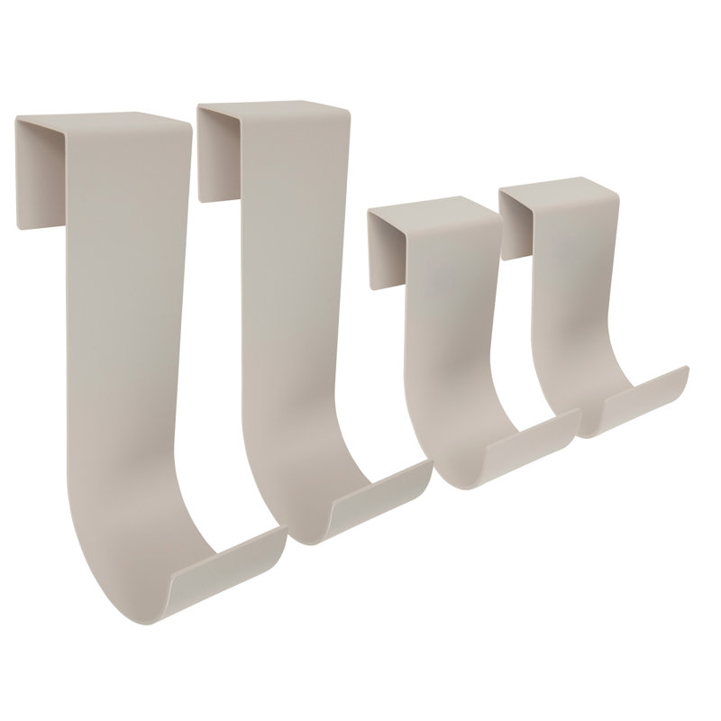 Beige Powder Coated Aluminum Slip-On Fence Hooks Set