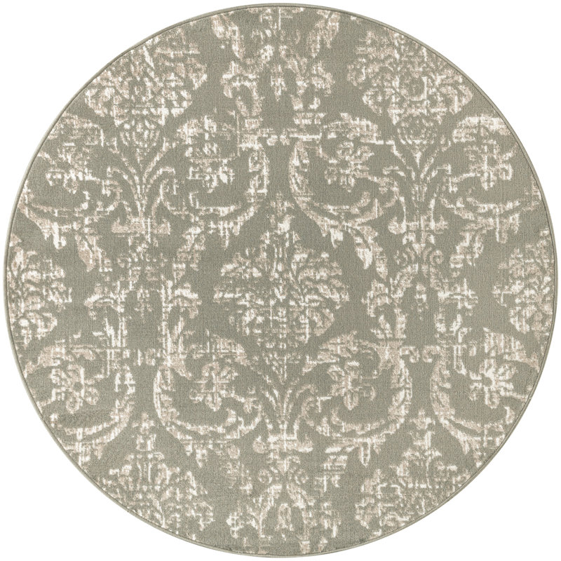 Bilbrey Damask Area Rug, Round 5'3"