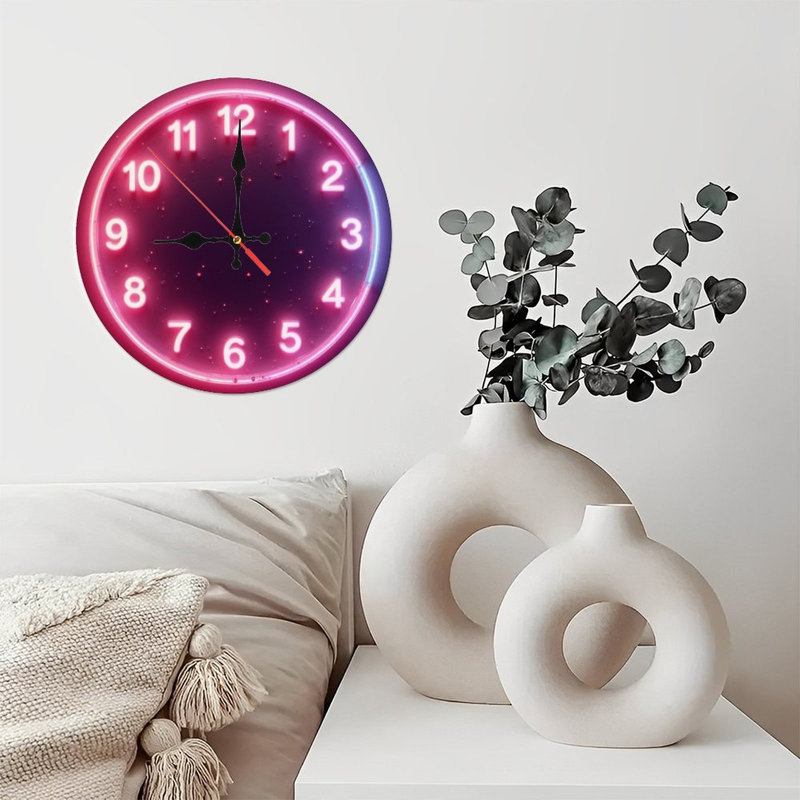 Horloge rose néon