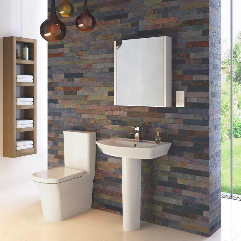 Nuie Maya 650mm L x 465mm W White Vitreous China Rectangular Sink with Overflow