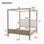 Grand lit plateforme à baldaquin en bois avec tête de lit tapissier, sans sommier tapissier-133663667-133663665