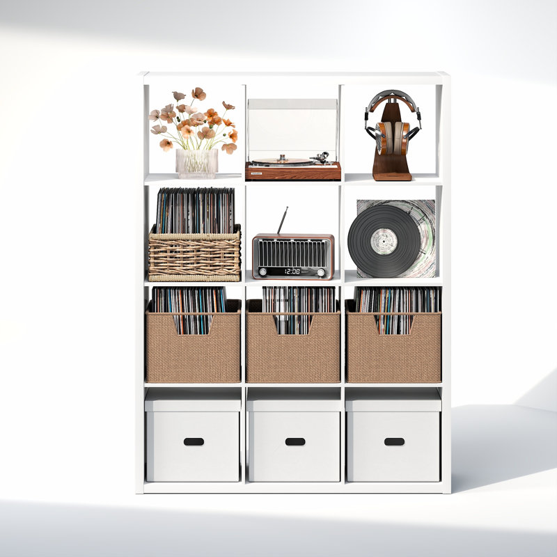 Tanvee 147.19cm H Media Shelves, White