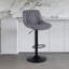 Swivel Upholstered Adjustable Height Counter Stool with Metal Frame-1796182753