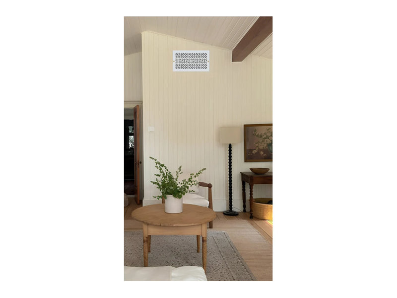 Registres à air Stellar - Cherokee (regstr Wd vissé) - Bois, P 0,25 po x H 8 po x l 16 po, White Paint, Standard Screws