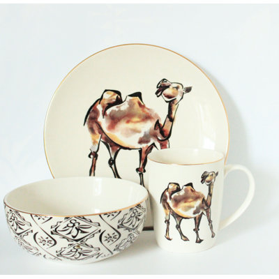 Janell 12 Piece Porcelain China Dinnerware Set - Service for 4