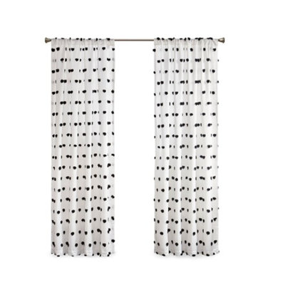 Single Pom Pom Embellished Curtain Panel