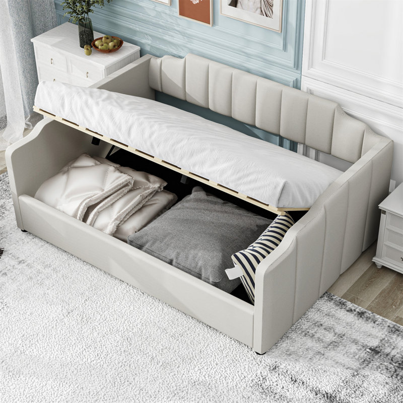 Full Size Upholstered Daybed With Underneath Storage, Combining Modern Design And Practical Functionality For Versatile Use