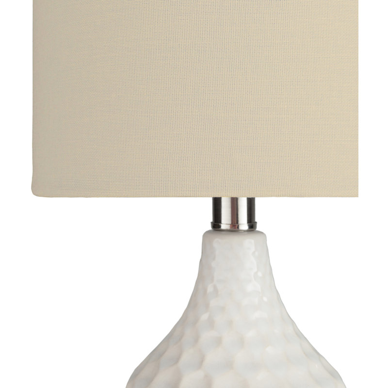 Della Ceramic Table Lamp, Ivory