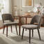 Ensemble de 2 chaises d'appoint en chenille rembourrées avec pieds en bois massif pour salle à manger-263598824