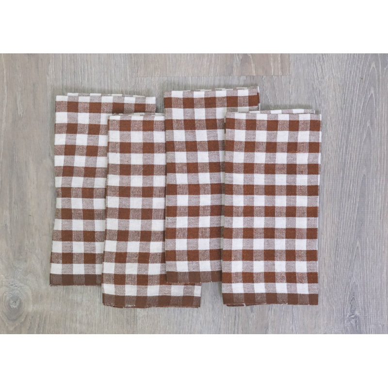 Alessandro Linen Square Napkins, Walnut
